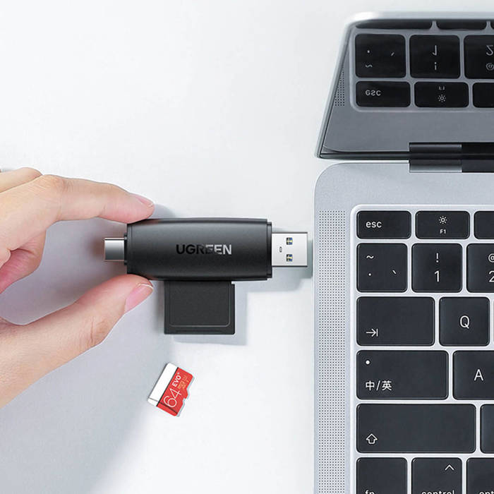 Ugreen Adapter SD / Micro SD Kartenleser (USB-A / USB-C) schwarz (CM304)