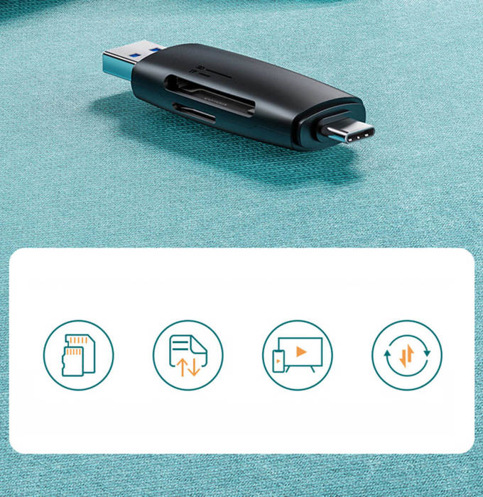 Ugreen Adapter SD / Micro SD Kartenleser (USB-A / USB-C) schwarz (CM304)