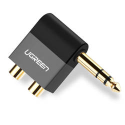 Ugreen Audio-Klinkenadapter 6,35 mm Stecker auf 2 x RCA-Buchse schwarz (AV147)