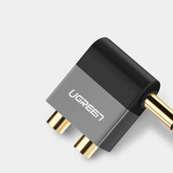 Ugreen Audio-Klinkenadapter 6,35 mm Stecker auf 2 x RCA-Buchse schwarz (AV147)