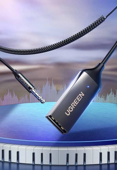 Ugreen Bluetooth Audio Empfänger 5.0 kabel USB Audio Adapter AUX Buchse schwarz (70601 CM309)