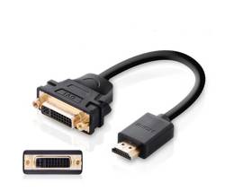 Ugreen Kabel Adapterkabel DVI 24 + 5 Pin (weiblich) - HDMI (männlich) 22 cm schwarz (20136)