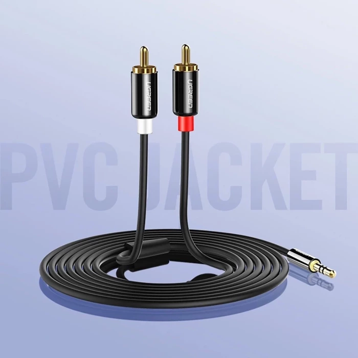 Ugreen Kabel Audiokabel 3,5 mm Miniklinke - 2RCA 5m schwarz (AV116)