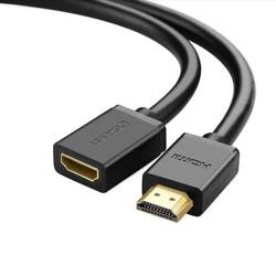 Ugreen Kabel Kabel Adapter Stecker HDMI Verlängerungskabel (weiblich) - HDMI (männlich) 4K 10,2 Gbps 340 Mhz Audio Ethernet 0,5 m schwarz (HD107 10140)