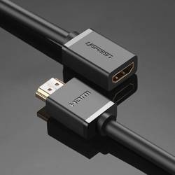 Ugreen Kabel Kabel Adapter Stecker HDMI Verlängerungskabel (weiblich) - HDMI (männlich) 4K 10,2 Gbps 340 Mhz Audio Ethernet 0,5 m schwarz (HD107 10140)