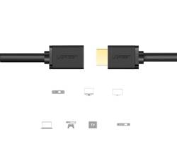 Ugreen Kabel Kabel Adapter Stecker HDMI Verlängerungskabel (weiblich) - HDMI (männlich) 4K 10,2 Gbps 340 Mhz Audio Ethernet 0,5 m schwarz (HD107 10140)