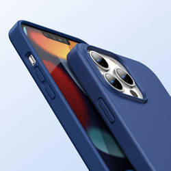 Ugreen Protective Silicone Case gummierte flexible Silikonhülle für iPhone 13 Pro Max blau