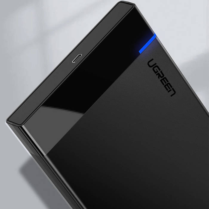 Ugreen Schacht für HDD SSD 2,5&#39;&#39; SATA Laufwerksgehäuse USB 3.2 Gen 1 (5 Gbps) USB Typ C + 0,5 m Kabel schwarz (US221 50743)