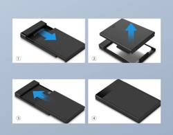 Ugreen Schacht für HDD SSD Festplattengehäuse 2,5&#39;&#39; SATA USB 3.2 Gen 1 (5 Gbps) Micro USB SuperSpeed + 0,5 m Kabel schwarz (US221 30848)