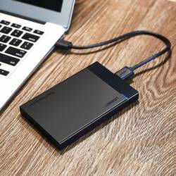 Ugreen Schacht für HDD SSD Festplattengehäuse 2,5&#39;&#39; SATA USB 3.2 Gen 1 (5 Gbps) Micro USB SuperSpeed + 0,5 m Kabel schwarz (US221 30848)