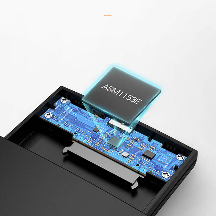 Ugreen Schacht für HDD SSD Festplattengehäuse 2,5'' SATA USB 3.2 Gen 1 (5 Gbps) Micro USB SuperSpeed + 0,5 m Kabel schwarz (CM237 60353)