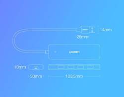 Ugreen USB HUB Splitter - 4x USB 3.2 Gen 1 mit Micro USB Stromanschluss grau (CM219 50985)