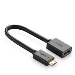 Ugreen adapterkabel HDMI (Buchse) - mini HDMI (Stecker) 4K 60 Hz Ethernet HEC ARC Audio 32 Kanäle 22 cm schwarz (20137)