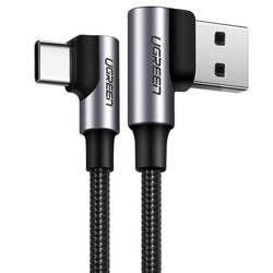 Kabel USB-C auf USB-A 2.0 gewinkelt UGREEN US176, 3A, 3m (schwarz)