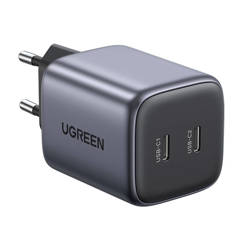 Ladergerät uGREEN CD294 Netzwerkkabel, 2x USB-C, GaN, PD3.0, QC4.0, 45W (grau)