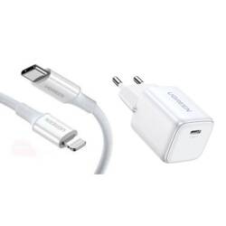 Schnell ladergerät mit kabel GaN USB C 30W PD Ugreen Nexode Mini - weiß