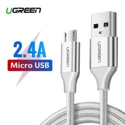 UGREEN Micro USB QuickCharge 3.0 2.4A Nylon geflochtenes Kabel 1.5m Weiß