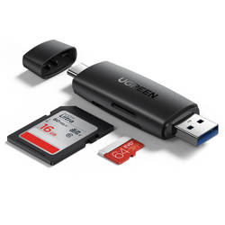 Ugreen Adapter SD / Micro SD Kartenleser (USB-A / USB-C) schwarz (CM304)