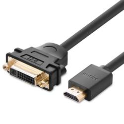 Ugreen Kabel Adapterkabel DVI 24 + 5 Pin (weiblich) - HDMI (männlich) 22 cm schwarz (20136)