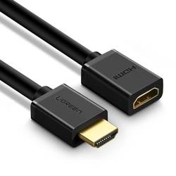 Ugreen Kabel Kabel Adapter Stecker HDMI Verlängerungskabel (weiblich) - HDMI (männlich) 4K 10,2 Gbps 340 Mhz Audio Ethernet 0,5 m schwarz (HD107 10140)