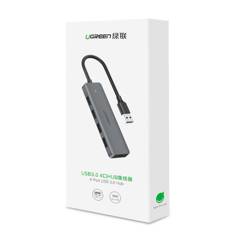 Ugreen USB HUB Splitter - 4x USB 3.2 Gen 1 mit Micro USB Stromanschluss grau (CM219 50985)