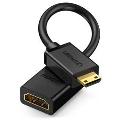 Ugreen adapterkabel HDMI (Buchse) - mini HDMI (Stecker) 4K 60 Hz Ethernet HEC ARC Audio 32 Kanäle 22 cm schwarz (20137)