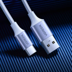 Vernickeltes USB-C QC3.0 UGREEN 1m Kabel mit Aluminiumstecker weiß