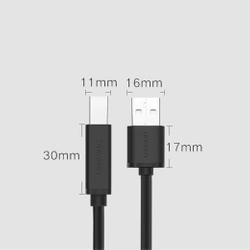 Aktywny kabel USB 2.0 A-B UGREEN US122 do drukarki, 15m (czarny)