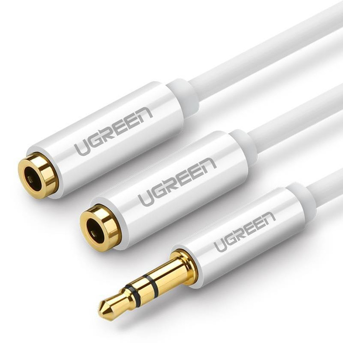 Audio-Verteiler UGREEN AUX Mini Jack 3.5mm Kabel 20cm Weiß