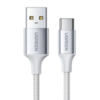 Nickel plated cable USB-C QC3.0 UGREEN 1.5m with aluminum plug white