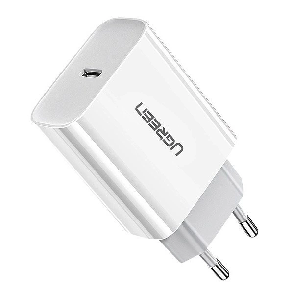 Ładowarka sieciowa UGREEN CD137, 20W, PD 3.0, USB-C (biała)