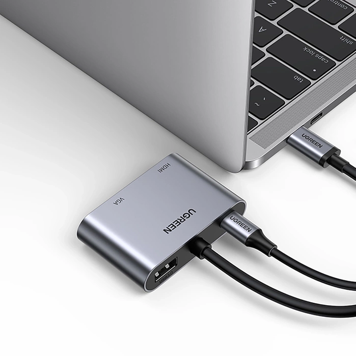 Ugreen CM162 50505 USB-C - HDMI / VGA / USB-A 3.0 / USB-C PD adapter - gray