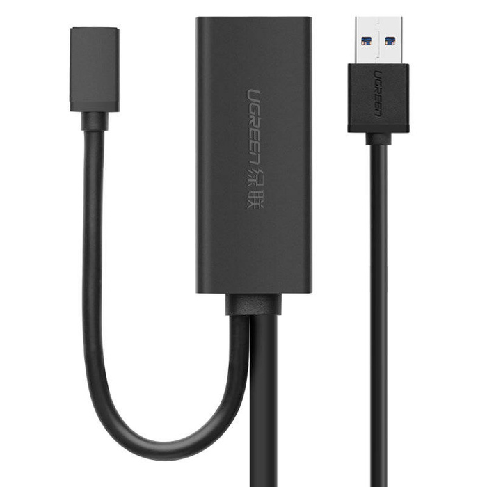 Ugreen aktives Verlängerungskabel USB 3.2 Gen 1 (USB 3.0, USB 3.1 Gen 1) 10m schwarz (US175)