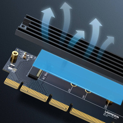 Ugreen karta rozszerzeń adapter PCIe 4.0 x16 do M.2 NVMe M-Key czarna (CM465)