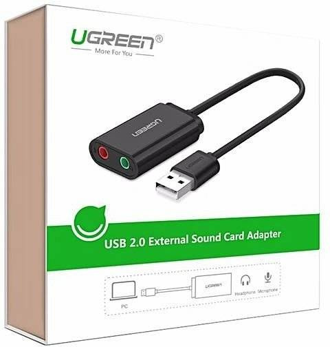 UGREEN 15cm USB external sound card (black) US205