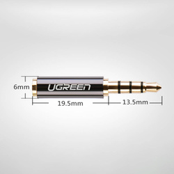 Ugreen adapter przejściówka z 2,5 mm (żeński) micro jack na 3,5 mm mini jack (męski) czarny (20502)