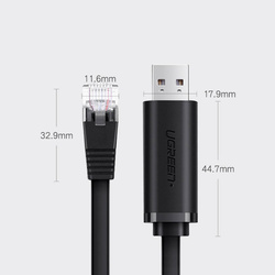 Ugreen Konsolenkabel USB - Ethernet RJ45 1,5m schwarz (CM204)