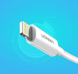 Ugreen kabel przewód USB - Lightning MFI 1m 2,4A biały (20728)