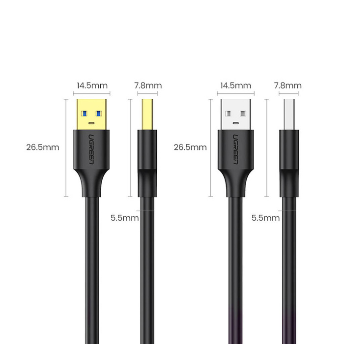 Ugreen kabel przewód USB 3.2 Gen 1 3m czarny (US128 90576)