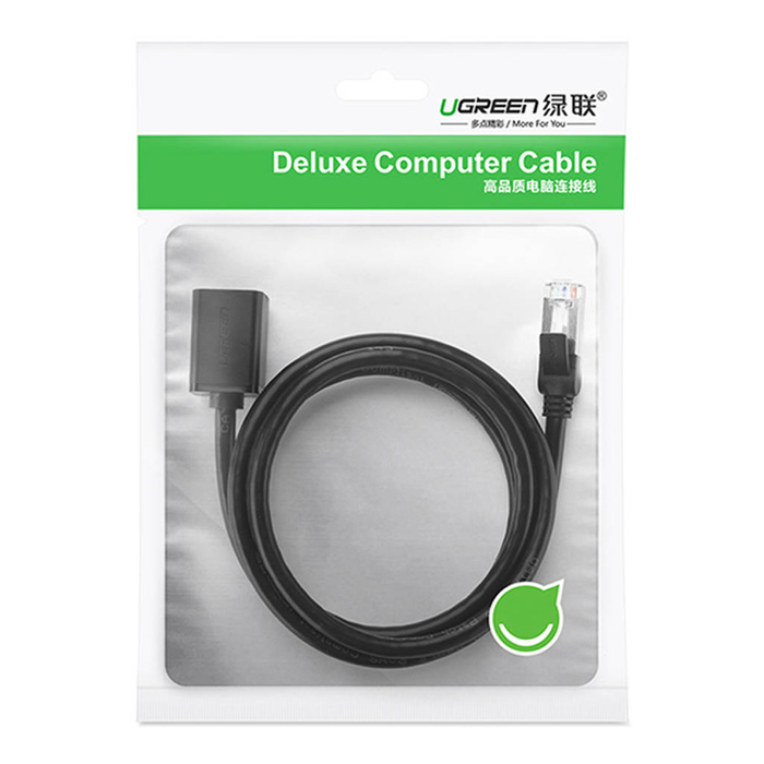 Ugreen Verlängerungskabel Ethernet RJ45 Cat 6 FTP 1000Mbps 1m Schwarz (NW112 11279)