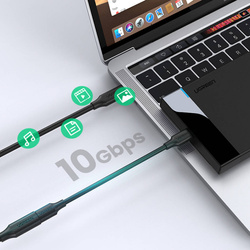 Ugreen kabel przedłużacz przejściówka USB C (męski) - USB C (żeński) 100W 10Gb/s 1m ciemnoszary 10387