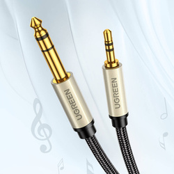 Ugreen kabel przewód audio TRS mini jack 3,5mm - jack 6,35mm 2m szary AV127