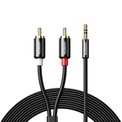 Ugreen AV116 10584 audio mini jack cable 3.5 mm (male) / 2RCA (male) 2m - black