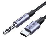 Cable mini jack 3.5mm AUX to USB-C UGREEN 1m (dark gray)