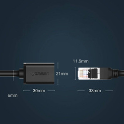 Ugreen Extension Cable Ethernet RJ45 Cat 6 FTP 1000Mbps 1m Black (NW112 11279)