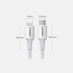 Ugreen Kabel USB Typ C - Lightning MFI 1m 3A 18W weiß (10493)