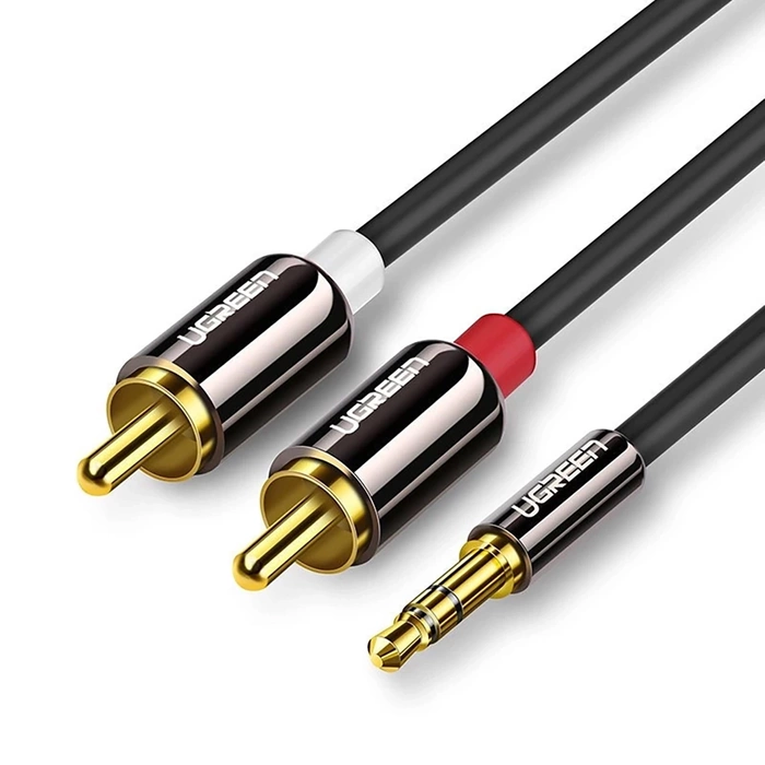 Ugreen AV116 10584 Audio-Miniklinkenkabel 3,5 mm (männlich) / 2RCA (männlich) 2 m – schwarz