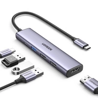 Adapter HUB UGREEN CM478 USB-C auf HDMI, USB-A 3.0, 2x USB-A 2.0, PD