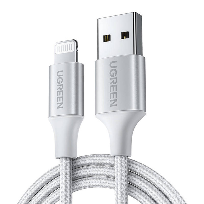 Cable Lightning to USB UGREEN 2.4A US199, 1m (silver)