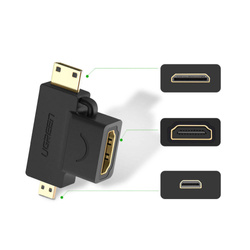 Ugreen HDMI Typ A (weiblich) auf Mini HDMI (männlich) / Micro HDMI (männlich) schwarz (20144)